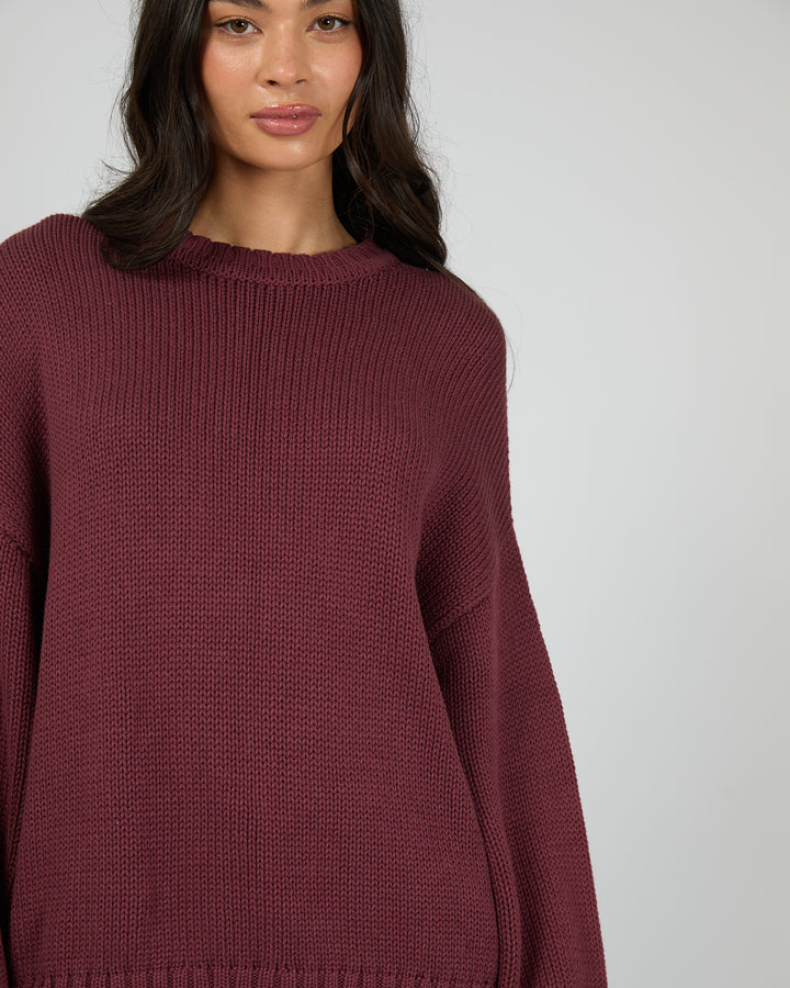Cosy Oversized Knit Burgundy