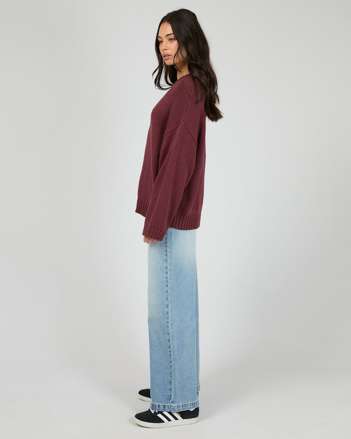 Cosy Oversized Knit Burgundy