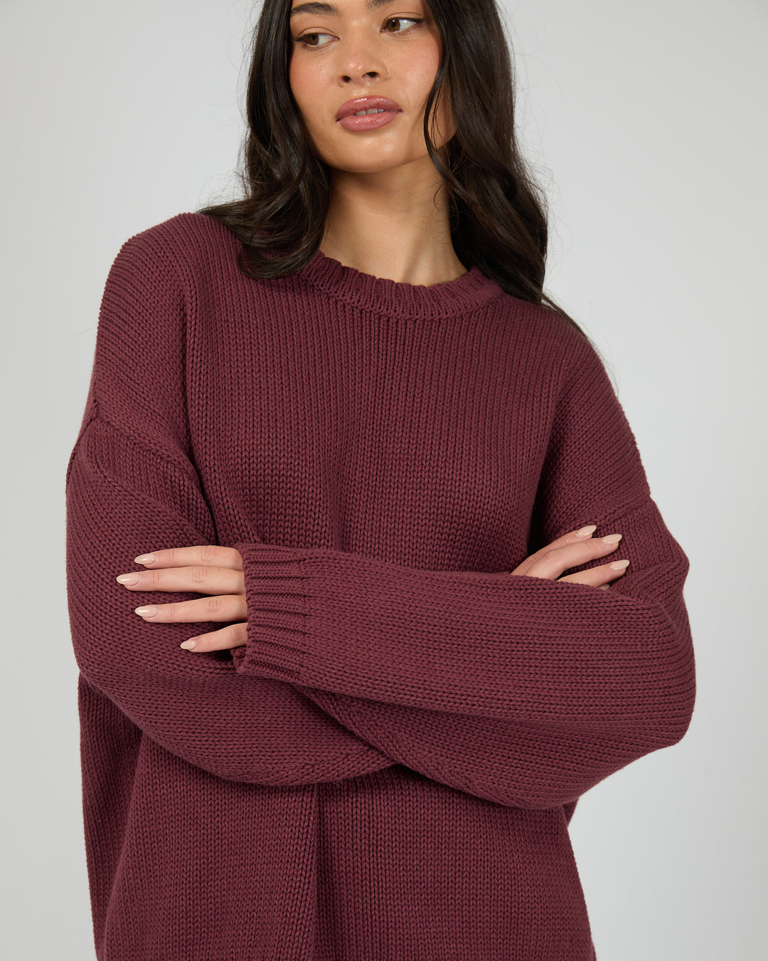 Cosy Oversized Knit Burgundy