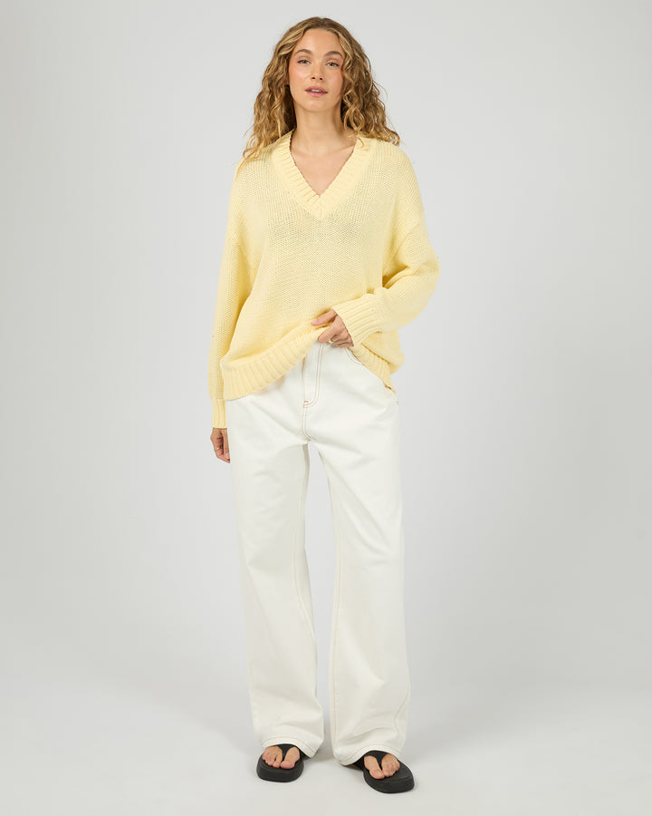 Cosy V Neck Knit Yellow