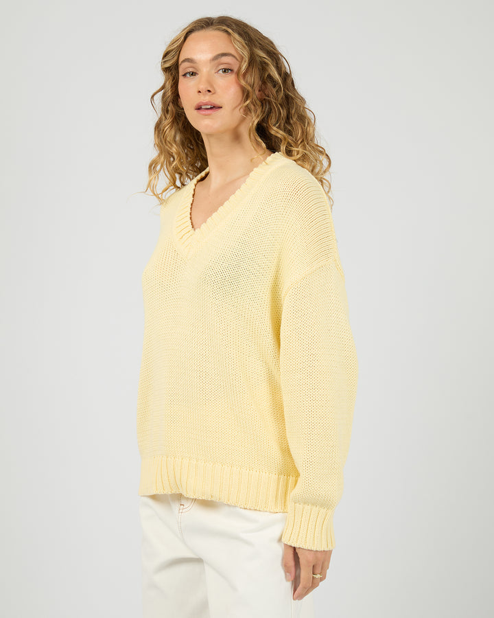 Cosy V Neck Knit Yellow