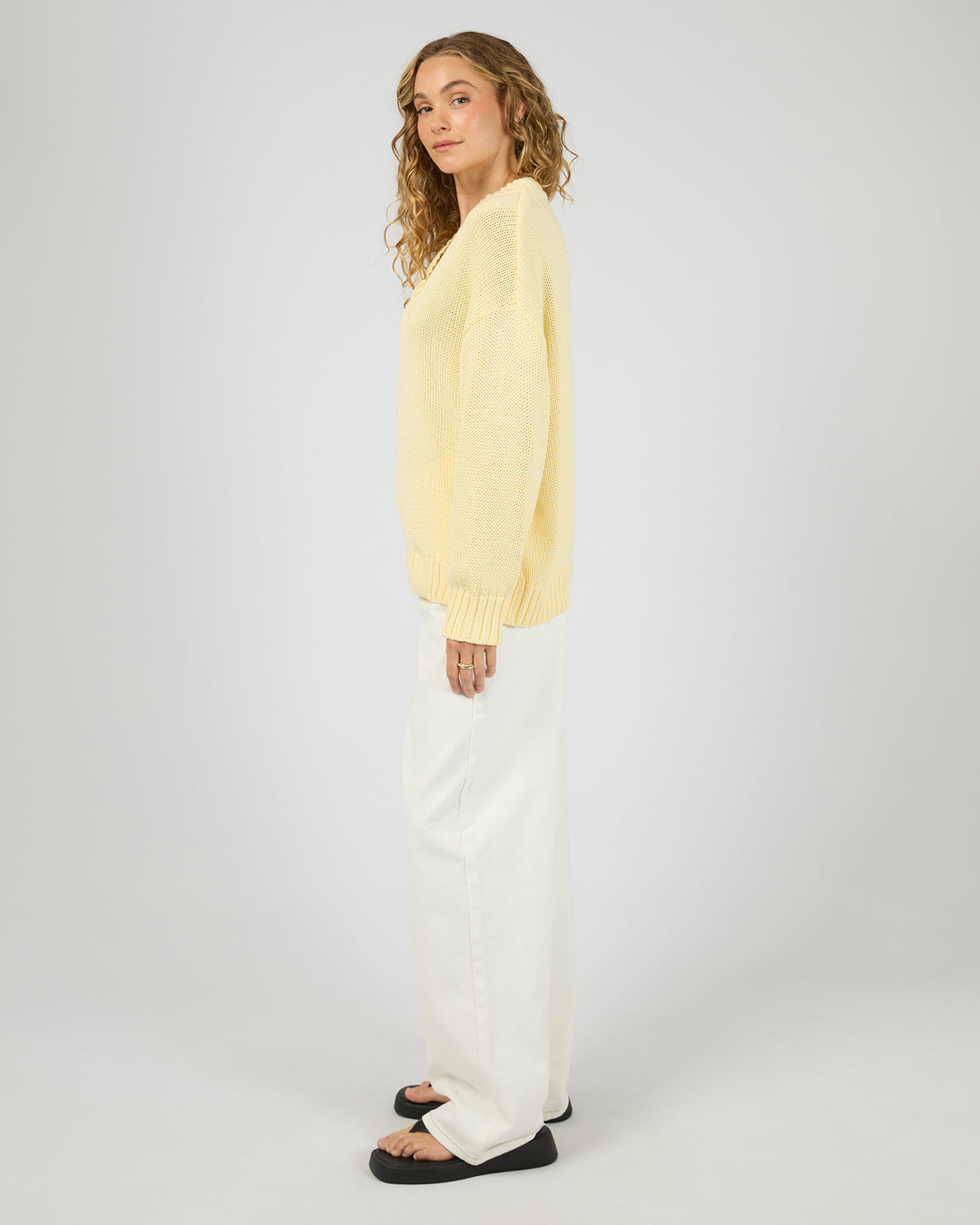 Cosy V Neck Knit Yellow
