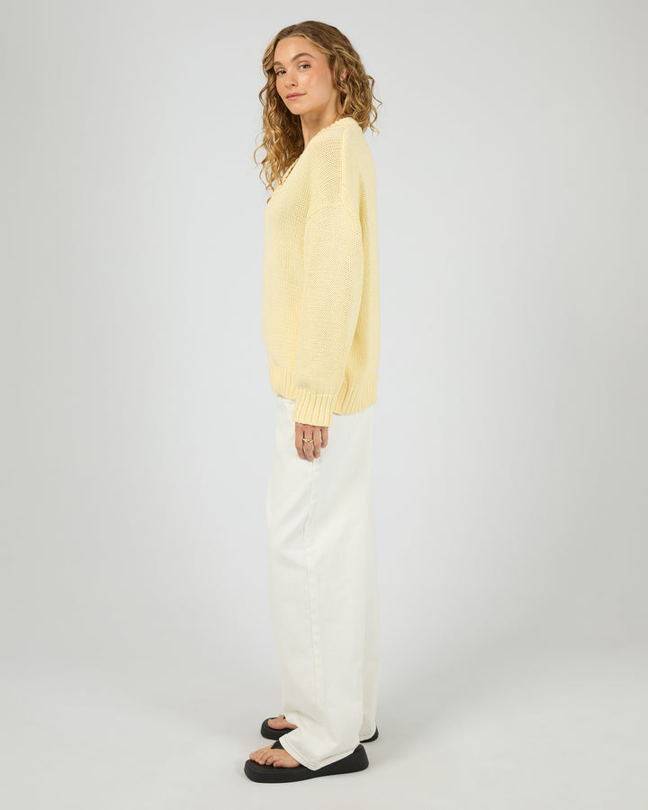 Cosy V Neck Knit Yellow