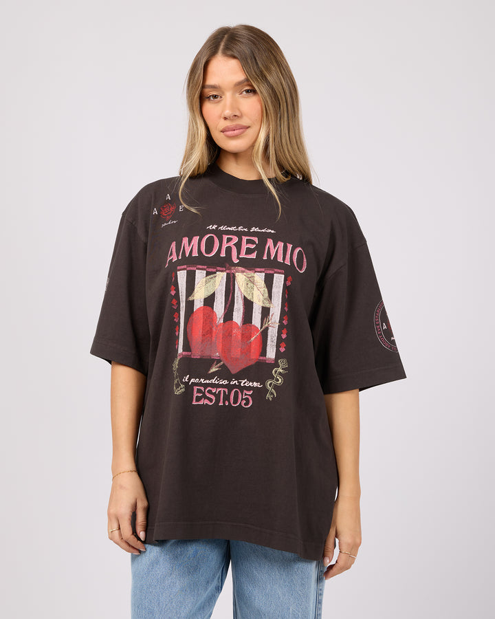 Aurora Oversized Tee Washed Black