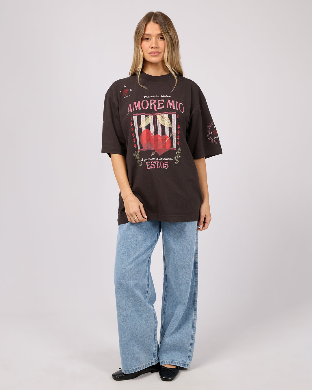 Aurora Oversized Tee Washed Black