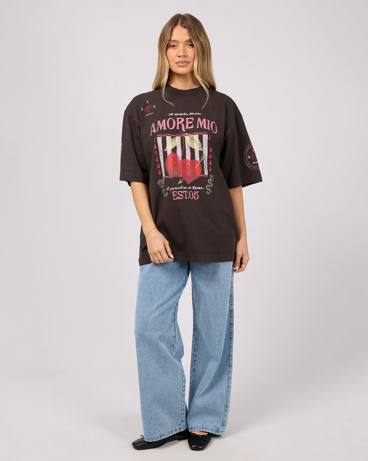 Aurora Oversized Tee Washed Black
