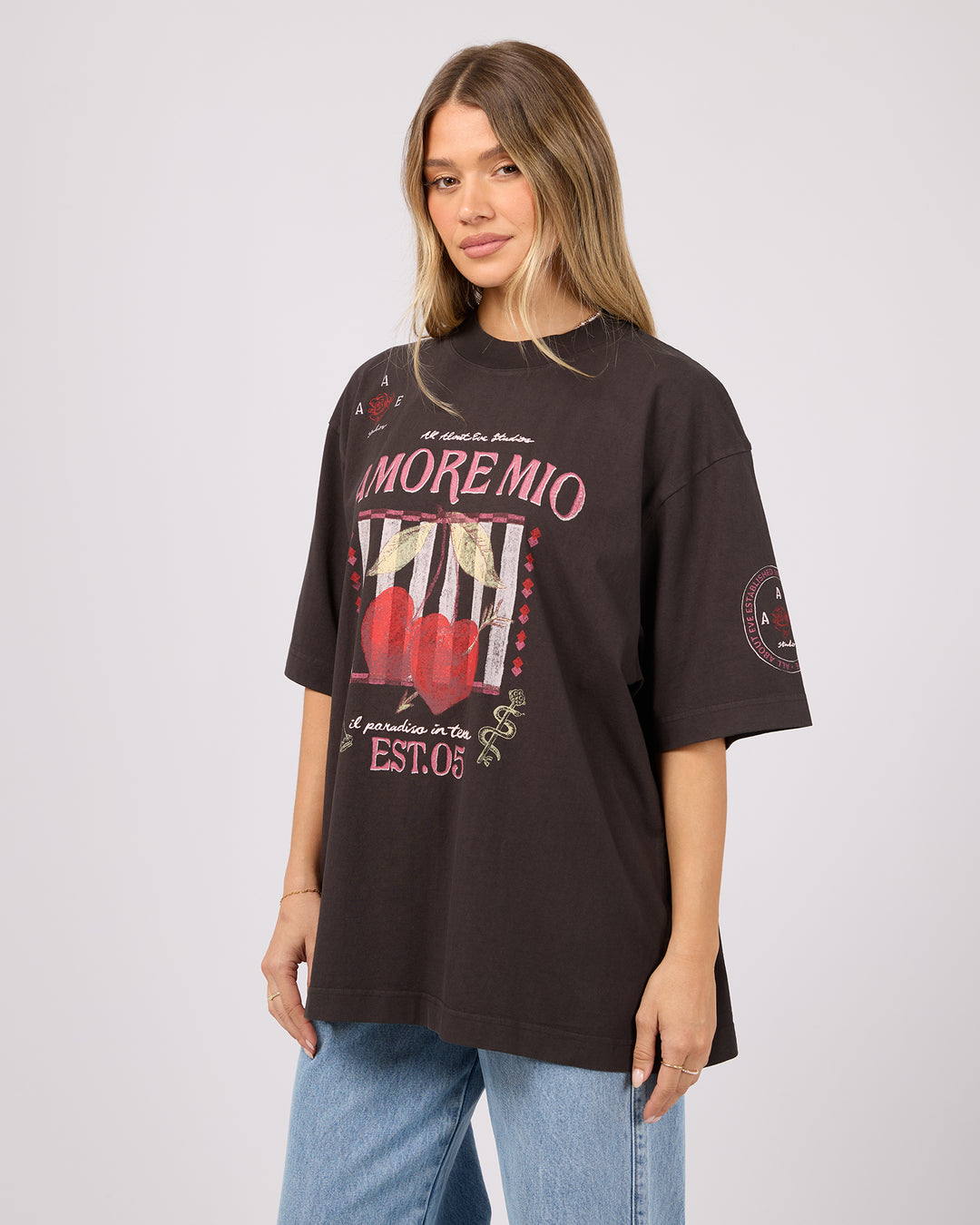 Aurora Oversized Tee Washed Black