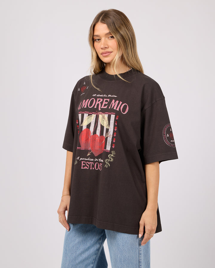 Aurora Oversized Tee Washed Black
