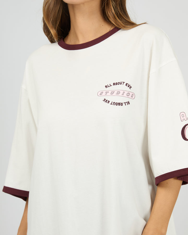 Motion Oversized Tee Vintage White