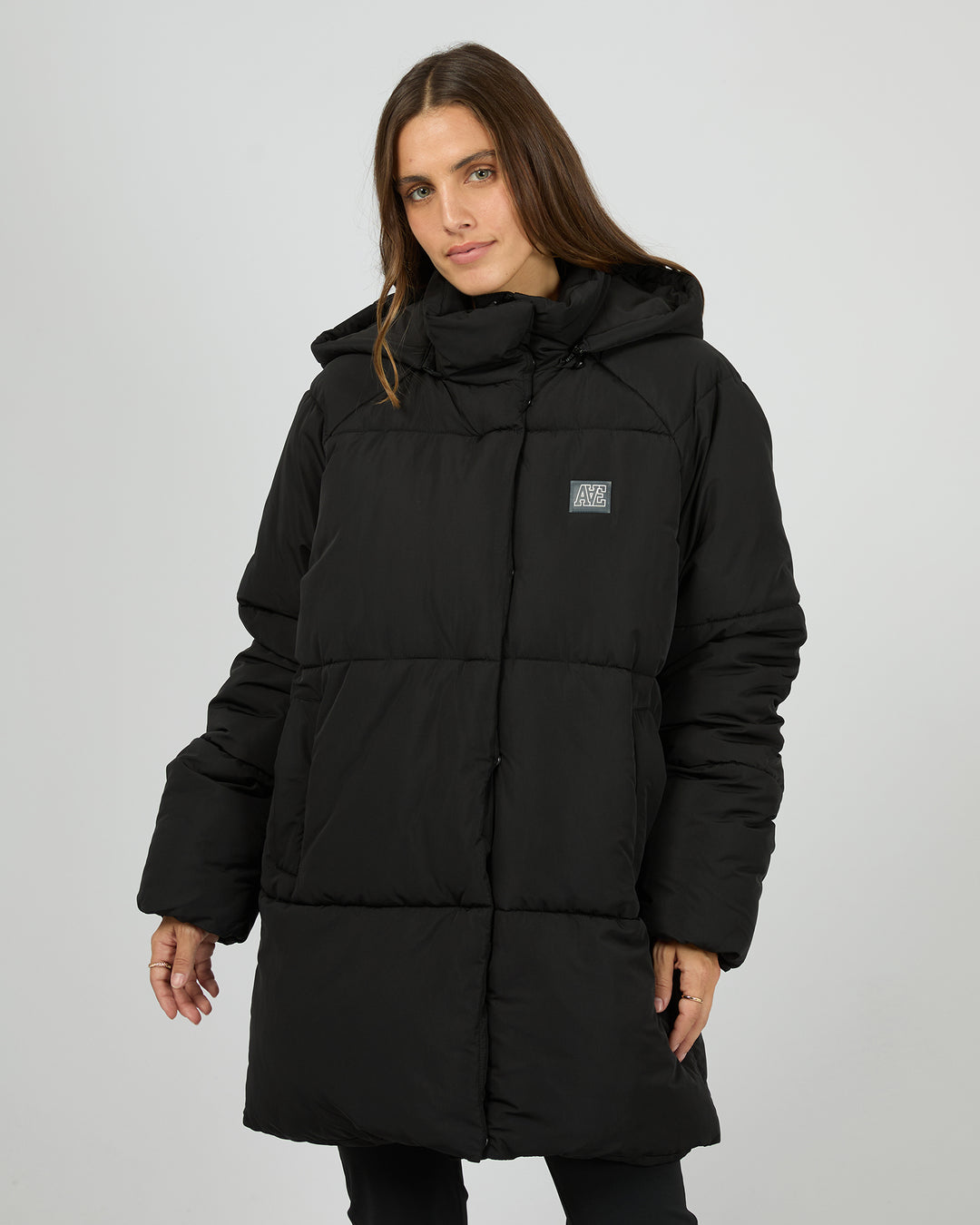 Elevate Long Puffer Jacket Black