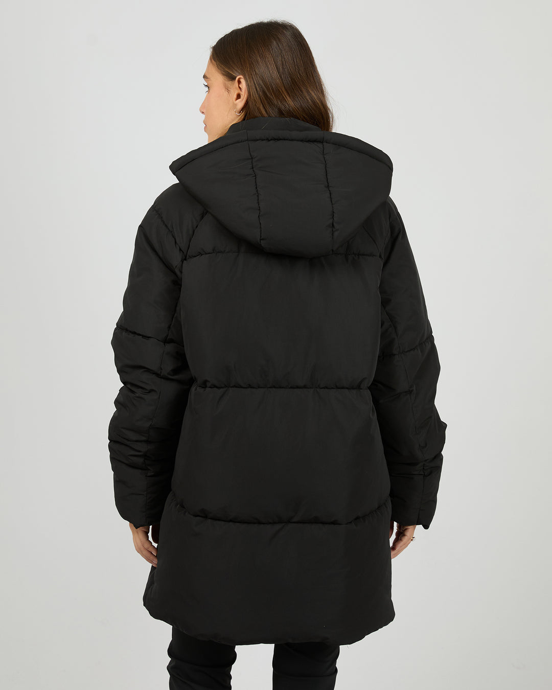 Elevate Long Puffer Jacket Black
