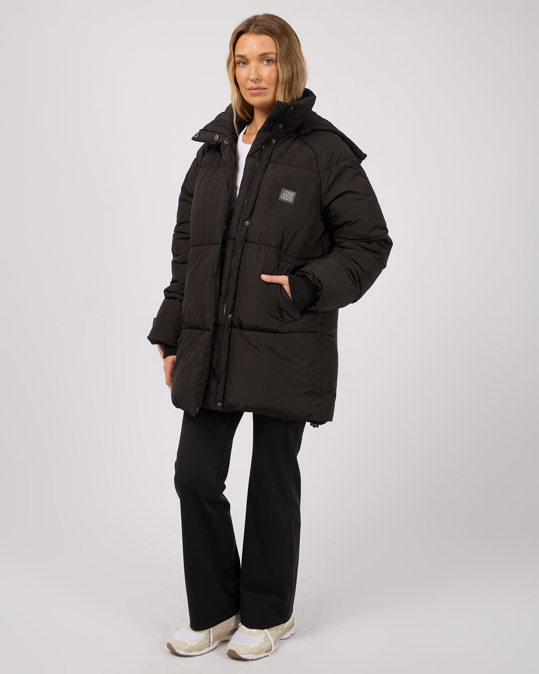 Elevate Long Puffer Jacket Black