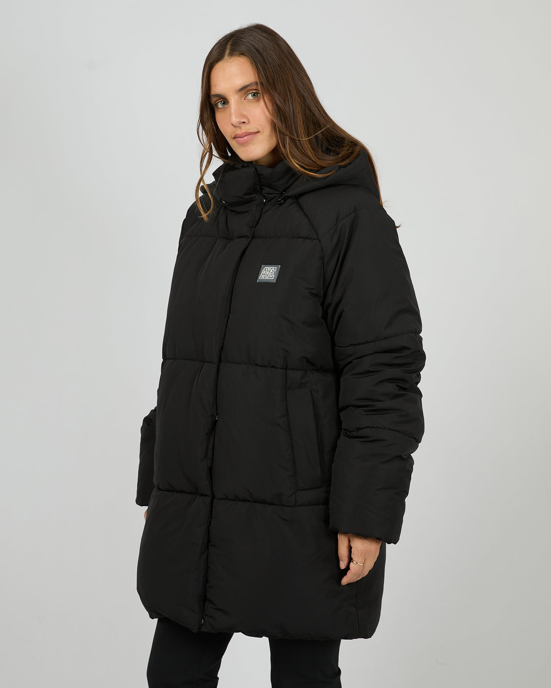 Elevate Long Puffer Jacket Black