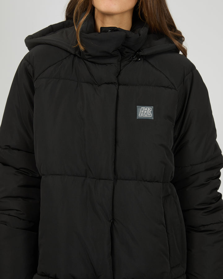 Elevate Long Puffer Jacket Black