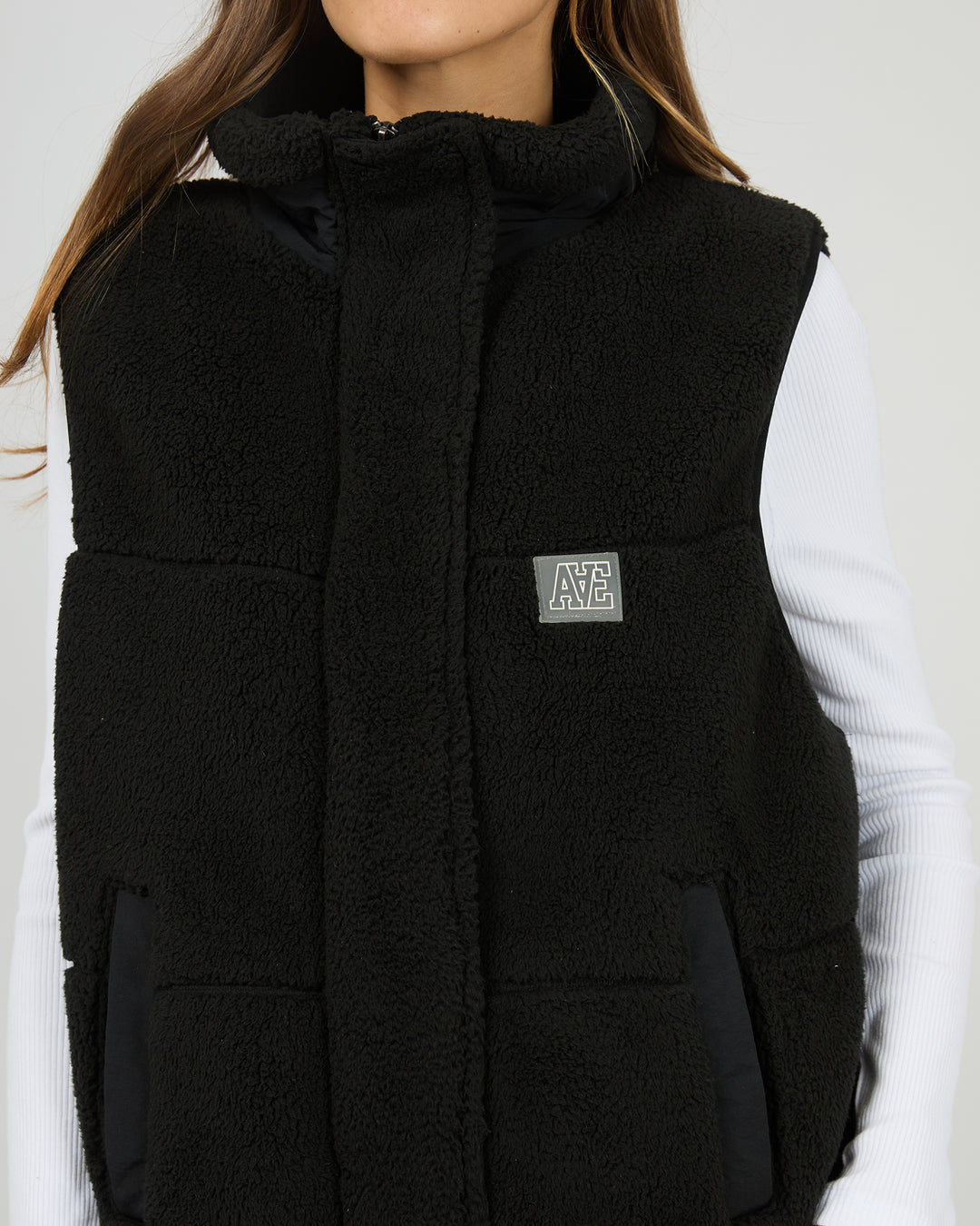 Cosy Club Teddy Vest Black