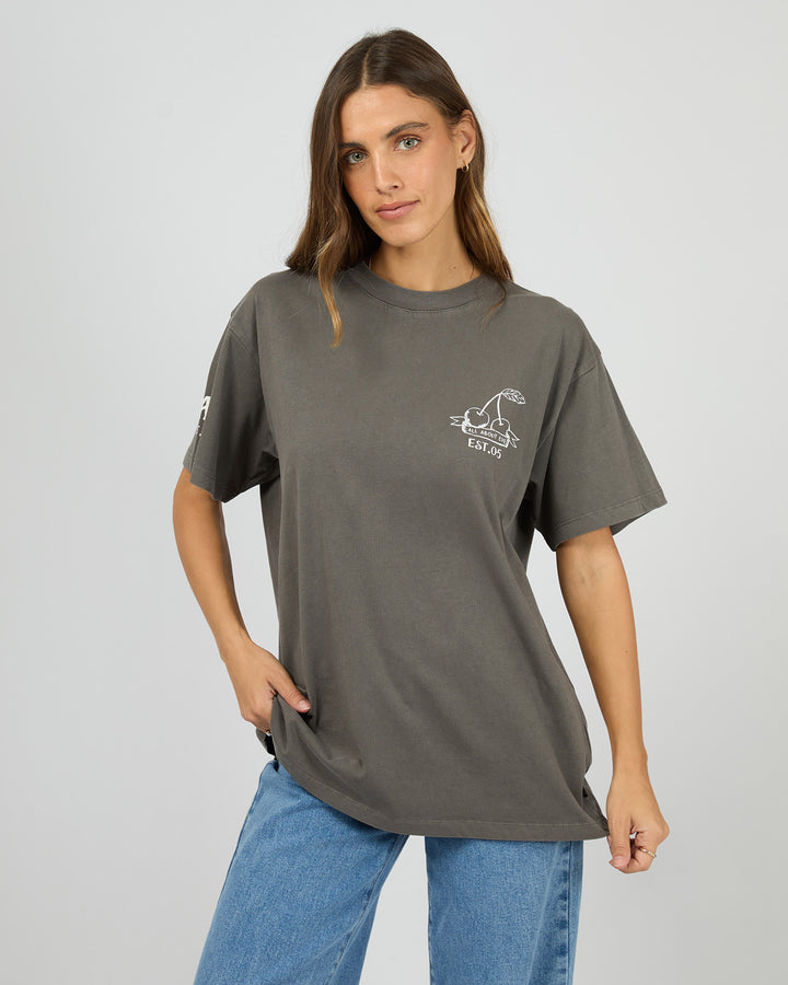 Cherry Pie Relaxed Tee Charcoal