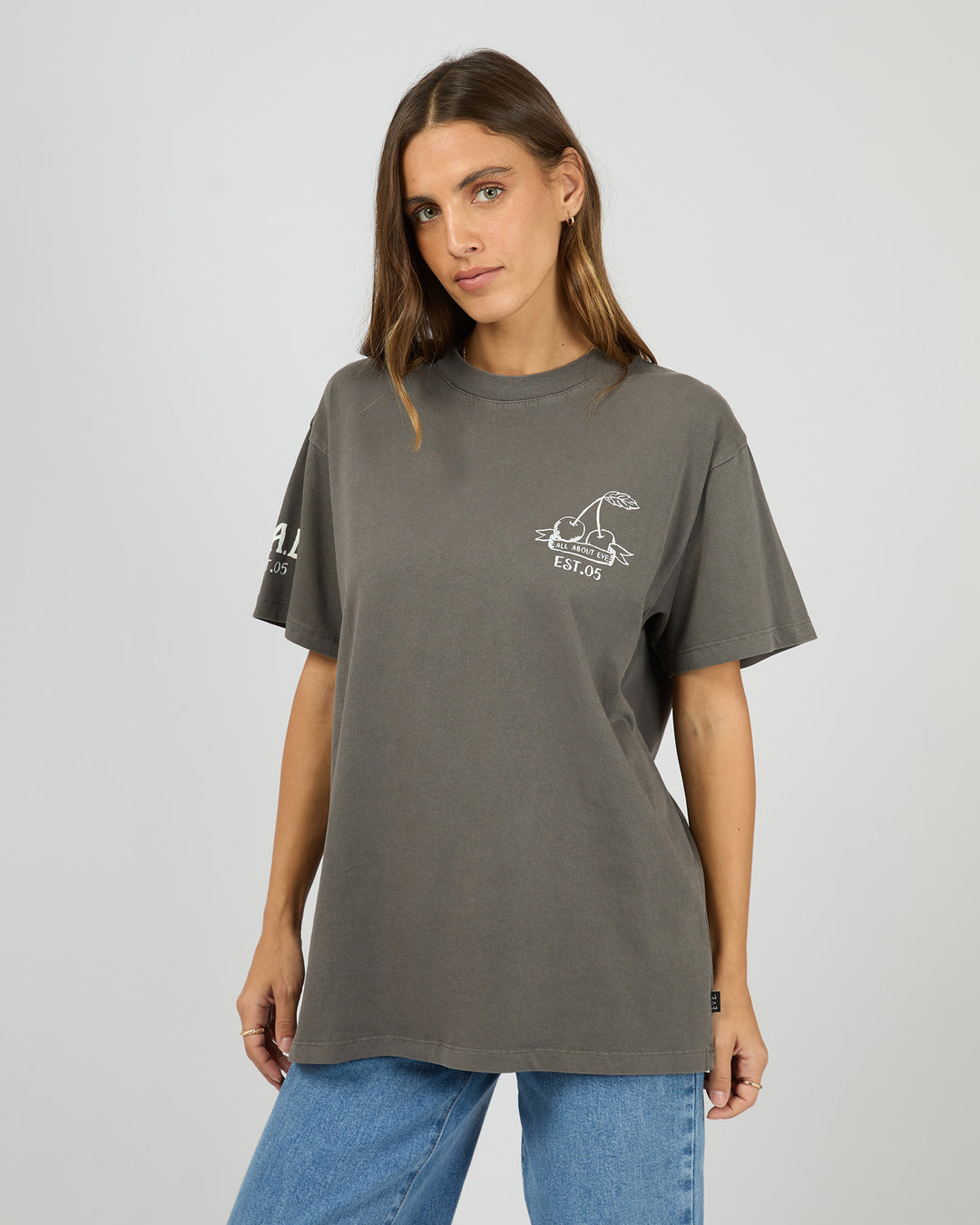 Cherry Pie Relaxed Tee Charcoal