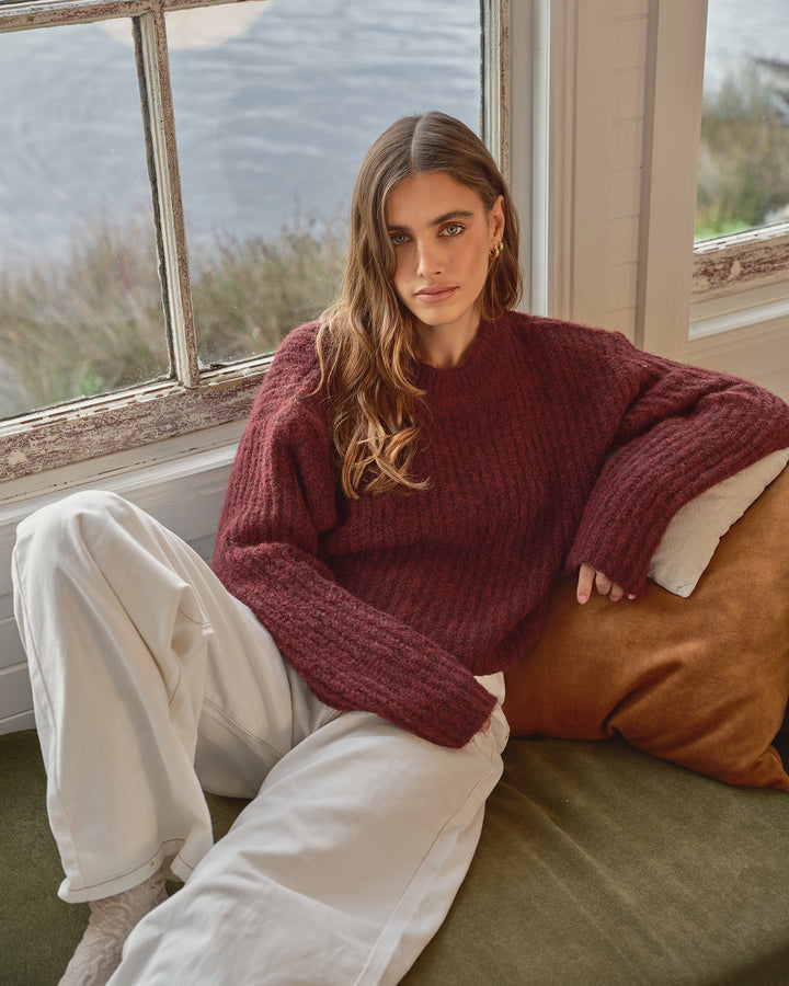 Ivy Knit Jumper Wine