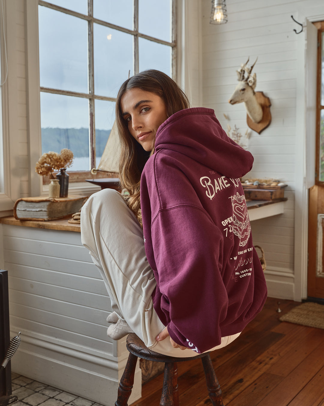 Bake Shop Box Hoodie Wine