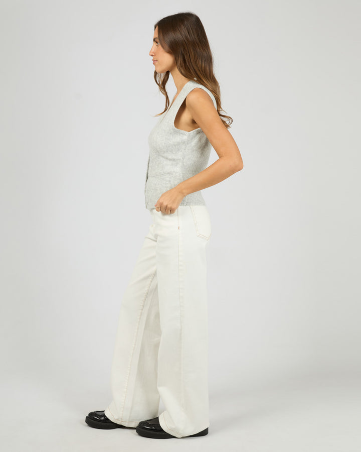 Nelly Knit Vest Snow Marle