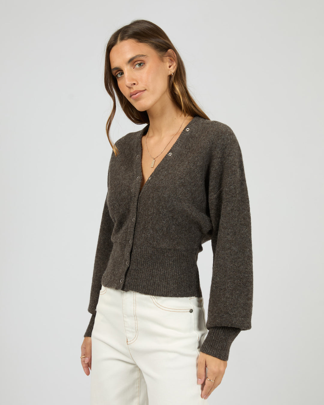 Nelly Knit Cardi Brown