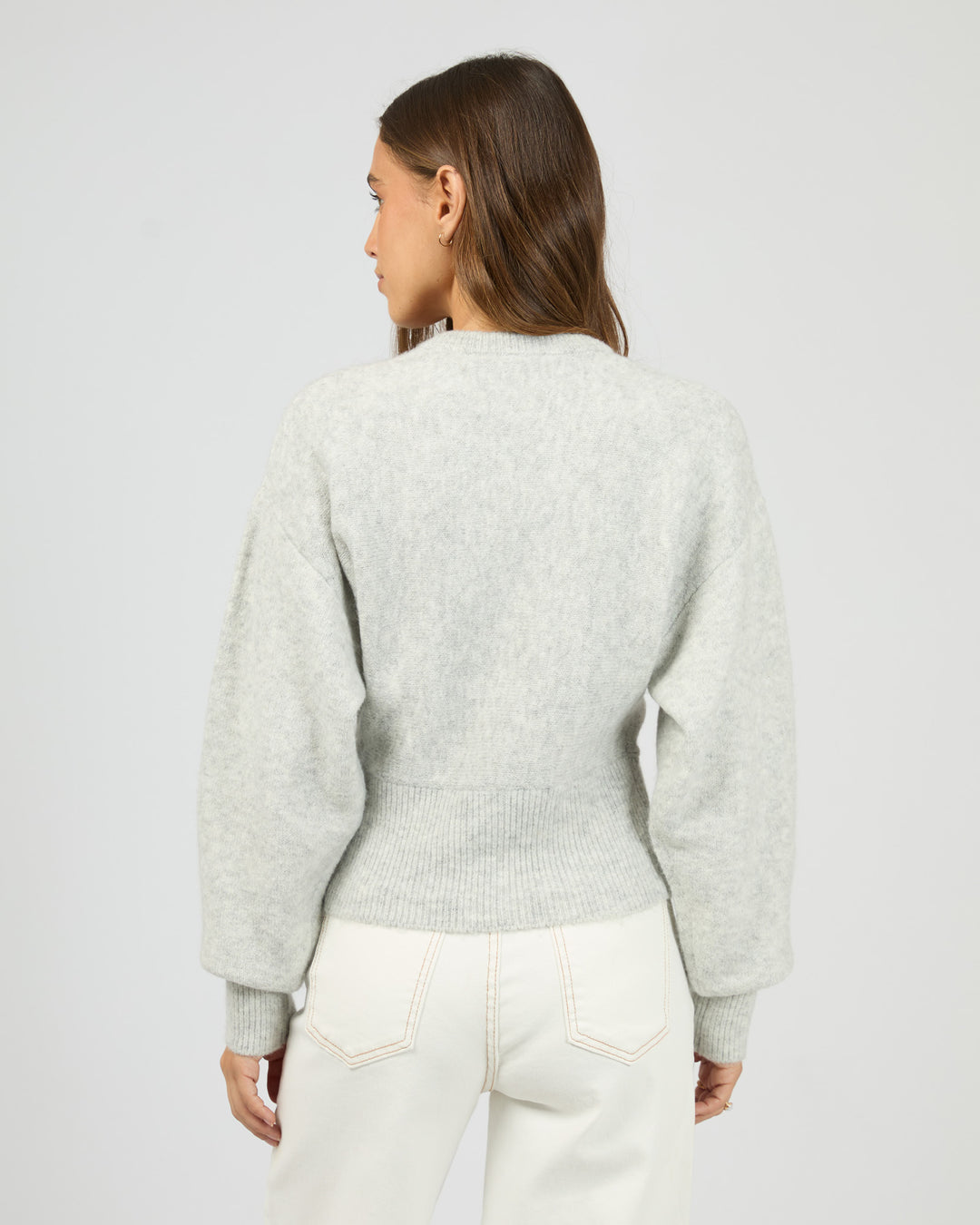 Nelly Knit Cardi Snow Marle
