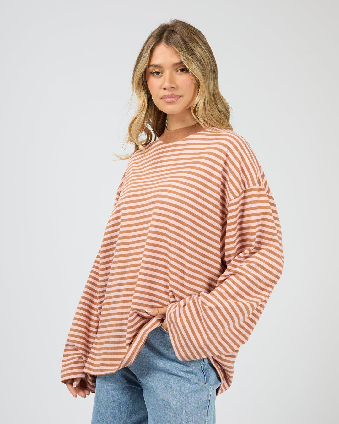 Paloma Long Sleeve Stripe Tee Cinnamon