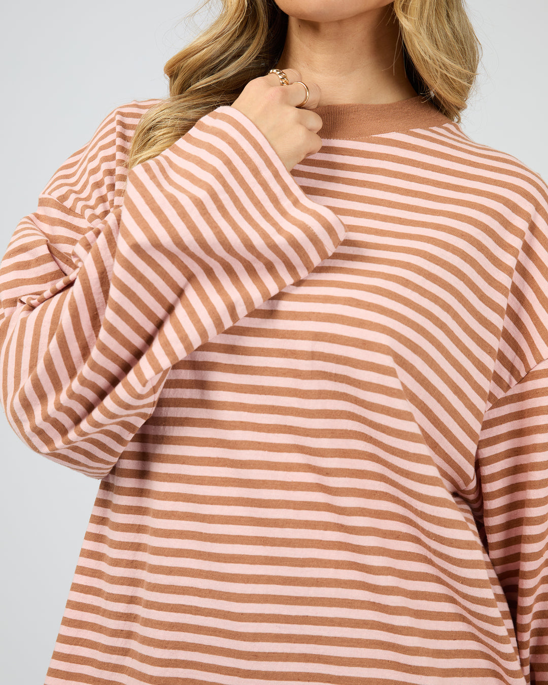 Paloma Long Sleeve Stripe Tee Cinnamon