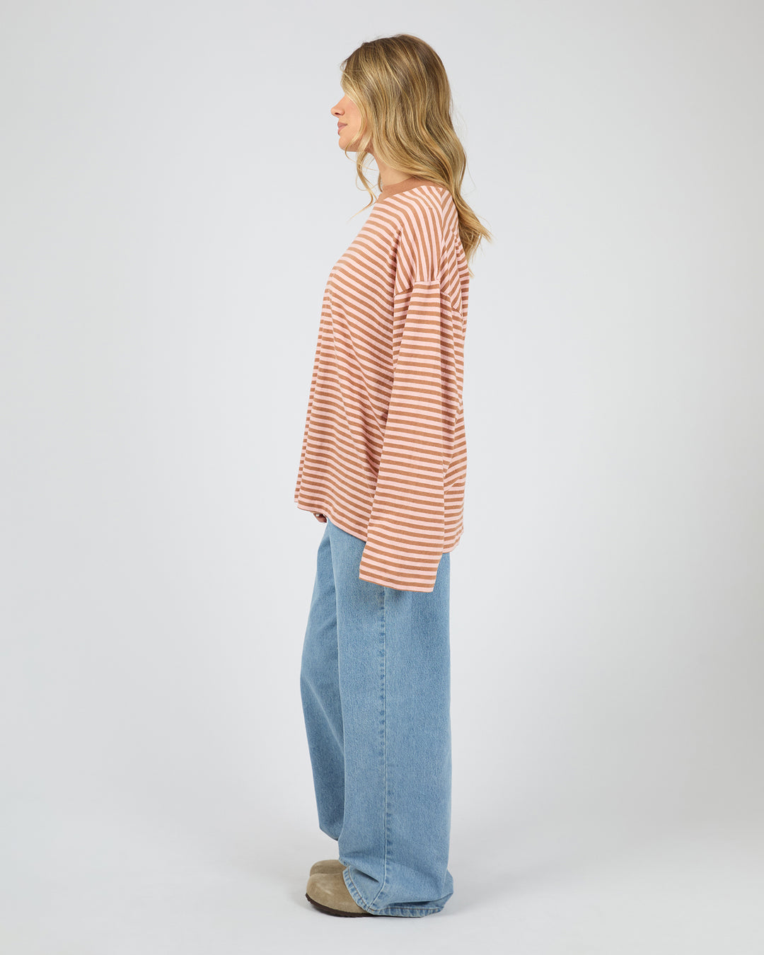 Paloma Long Sleeve Stripe Tee Cinnamon