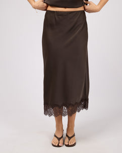 Hava Lace Skirt Coffee