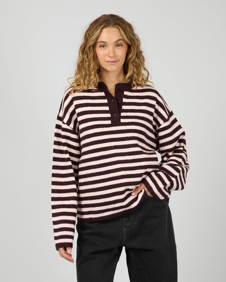 Flossie Stripe Knit Wine