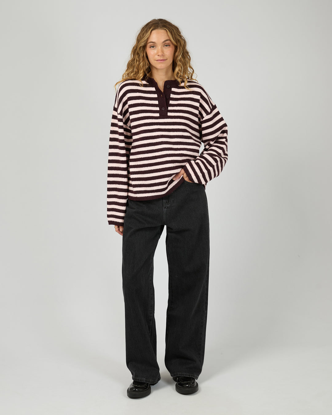 Flossie Stripe Knit Wine