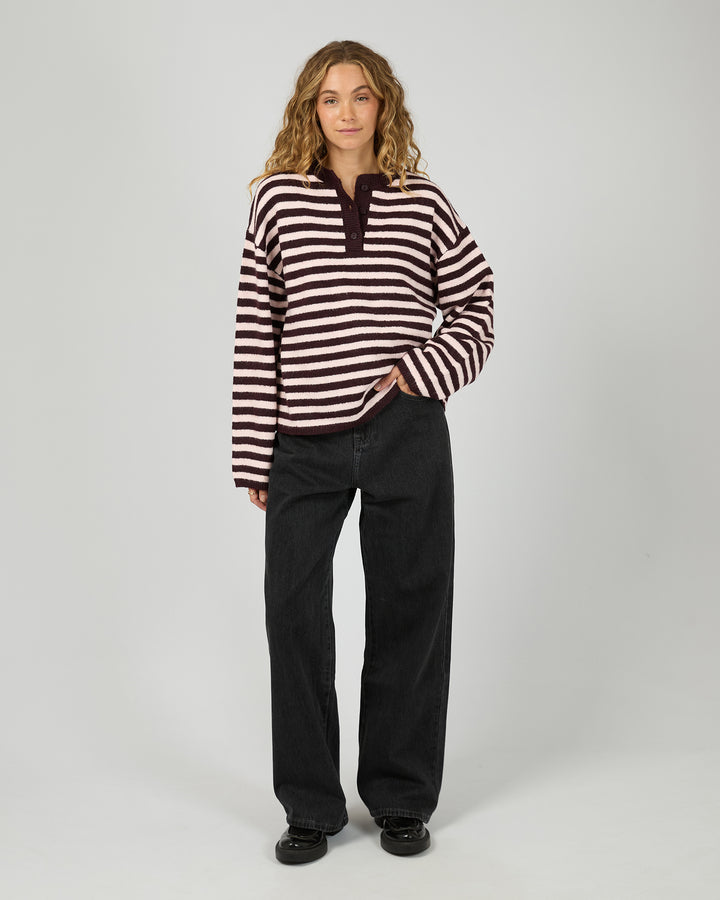 Flossie Stripe Knit Wine