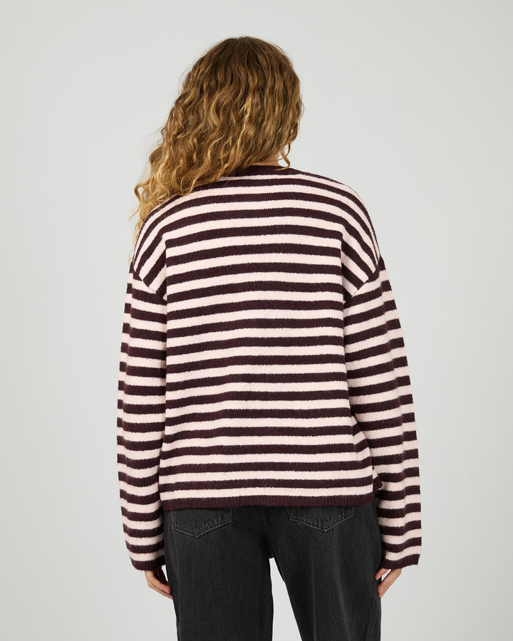 Flossie Stripe Knit Wine