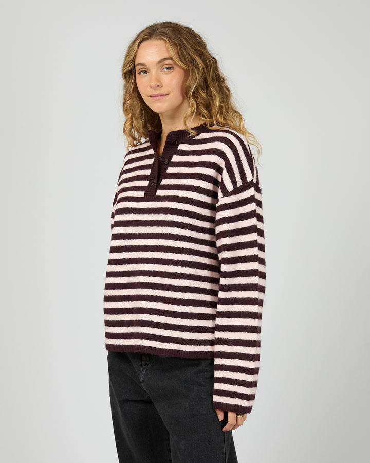 Flossie Stripe Knit Wine