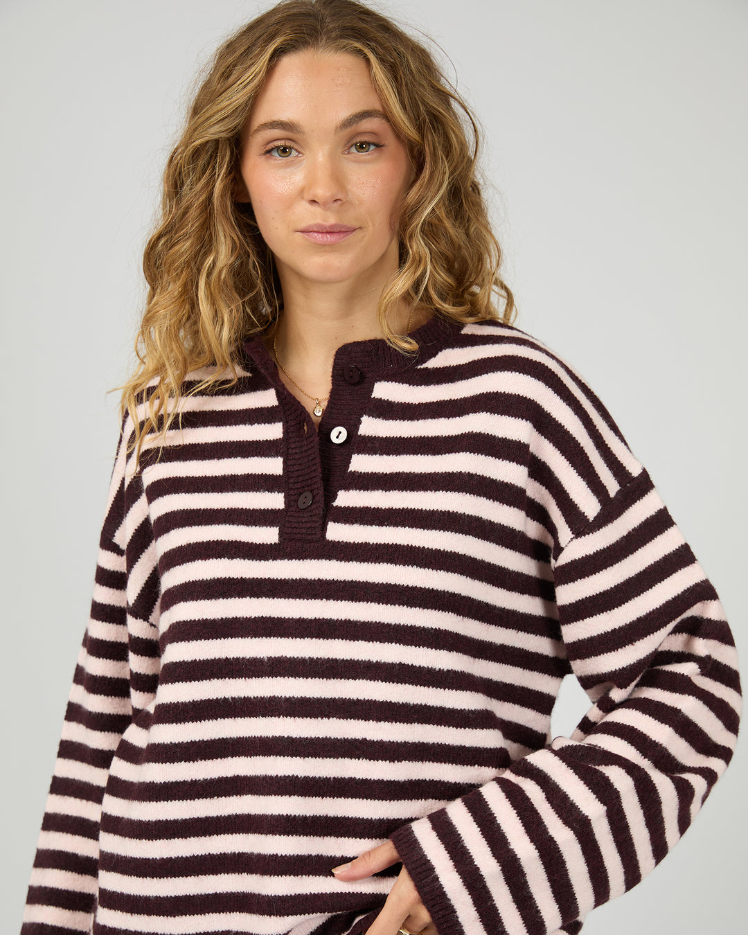 Flossie Stripe Knit Wine