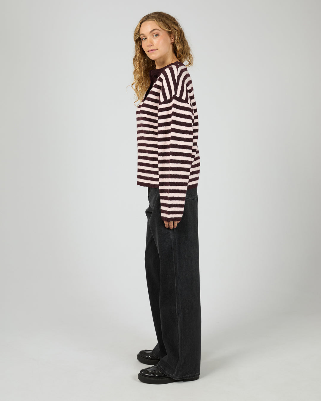 Flossie Stripe Knit Wine