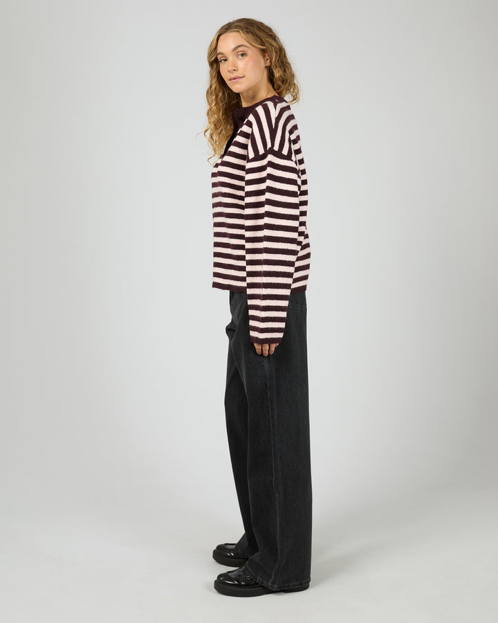 Flossie Stripe Knit Wine