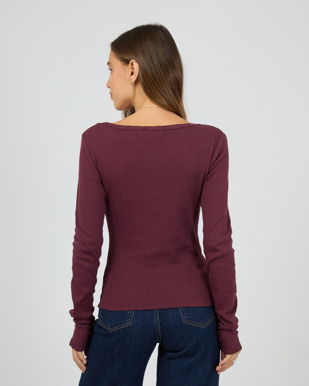 Tia Long Sleeve Top Wine