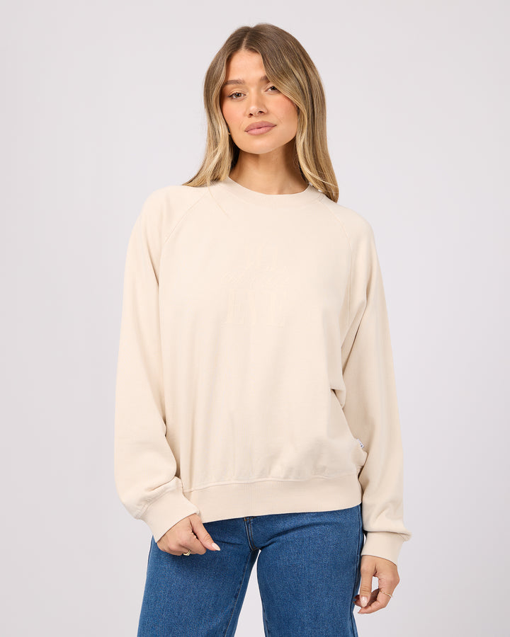 Flynn Washed Box Raglan Crew Vanilla