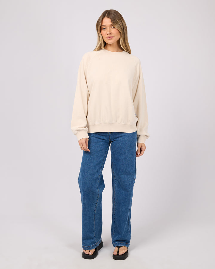 Flynn Washed Box Raglan Crew Vanilla