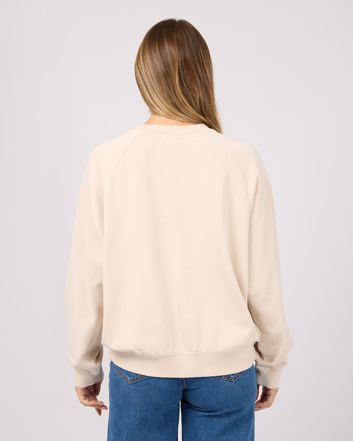 Flynn Washed Box Raglan Crew Vanilla