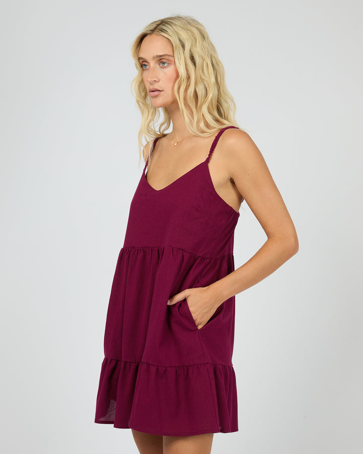 Soleil Mini Dress Wine