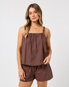 Myla Stripe Top Brown