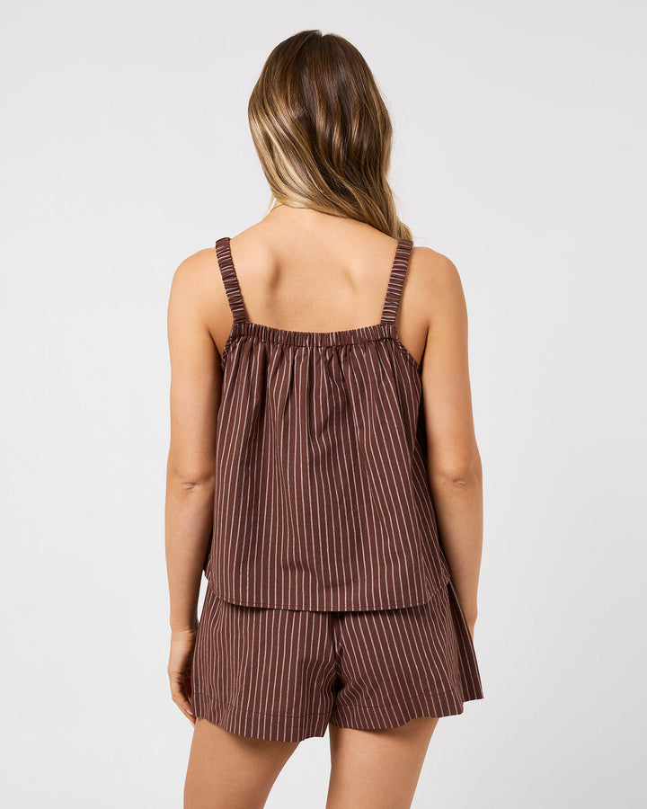 Myla Stripe Top Brown