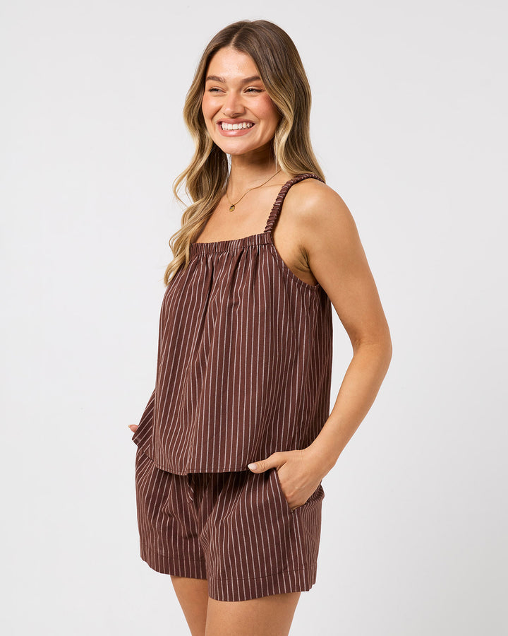 Myla Stripe Top Brown