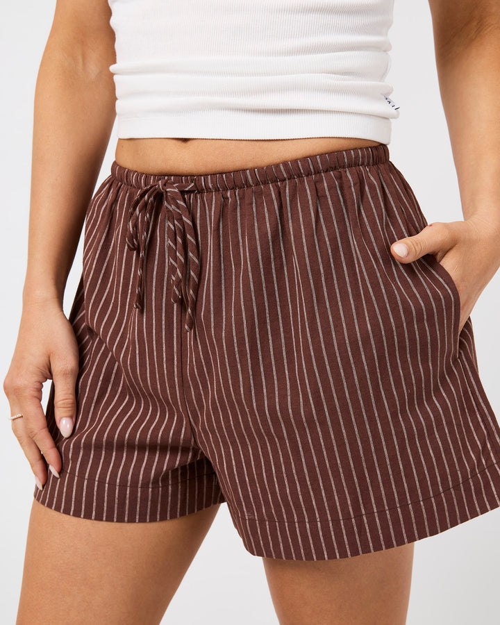 Myla Stripe Short Brown