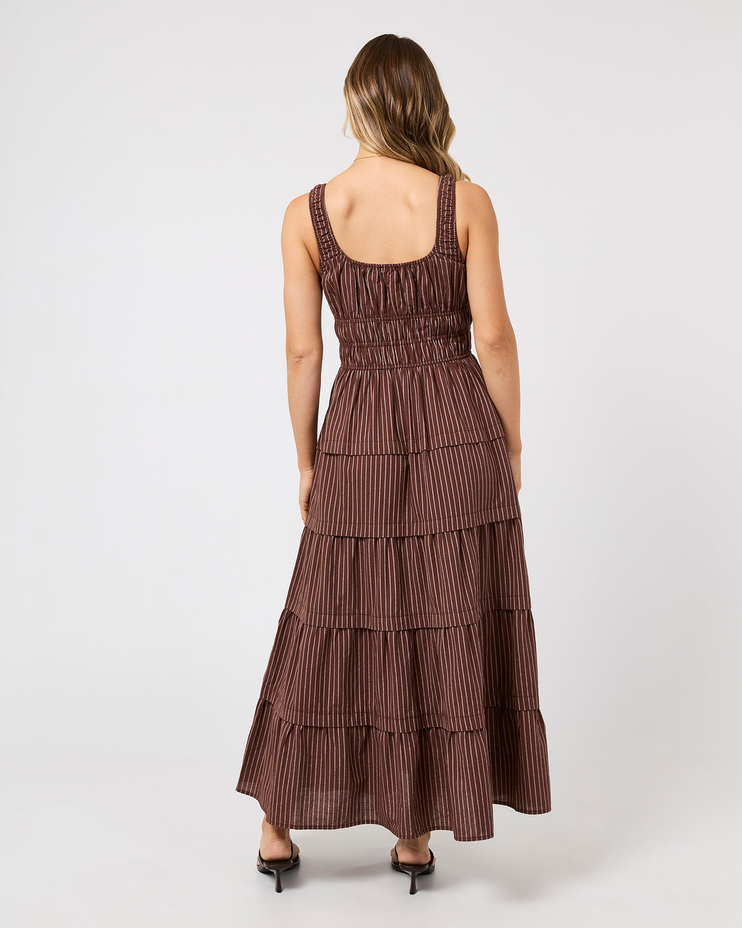Myla Stripe Maxi Dress Brown