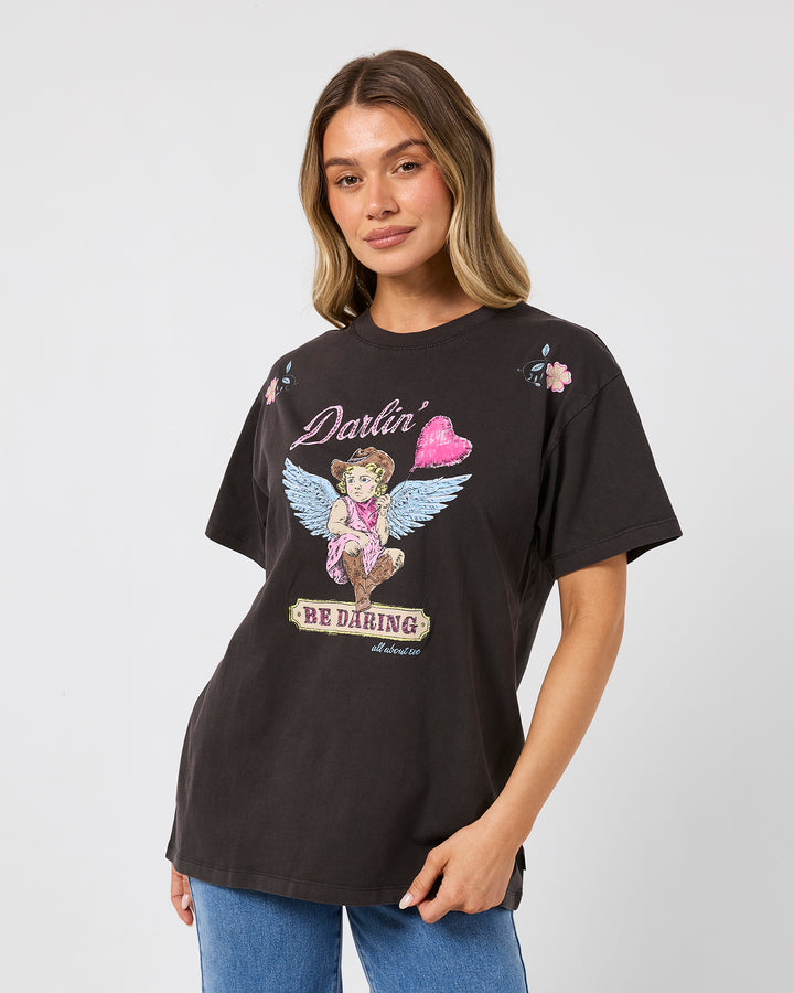 Daring Relaxed Tee Washed Black