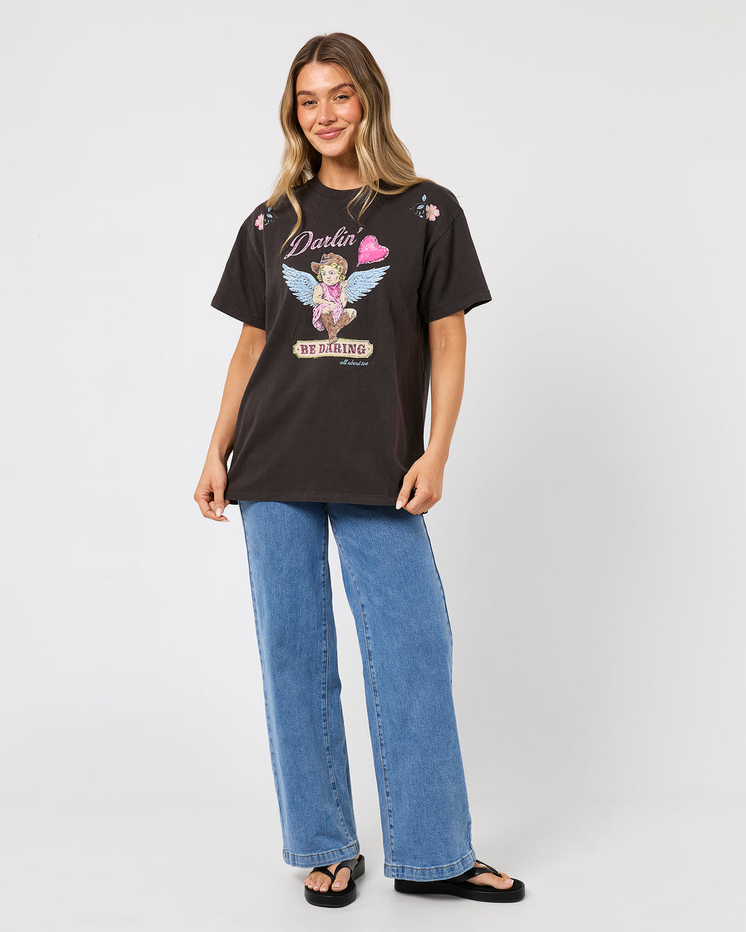 Daring Relaxed Tee Washed Black
